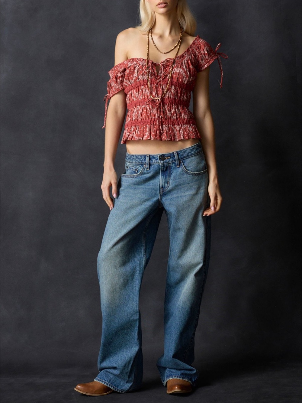 Levi’s Premium Low Loose Jeans 31 Wide Leg Low Rise Baggy Blue Denim